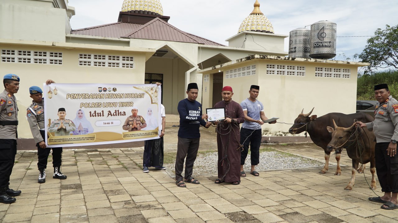 Polres Luwu Timur Sembelih 19 Ekor Sapi dan 2 Kambing di Hari Raya Idul Adha 1446 H