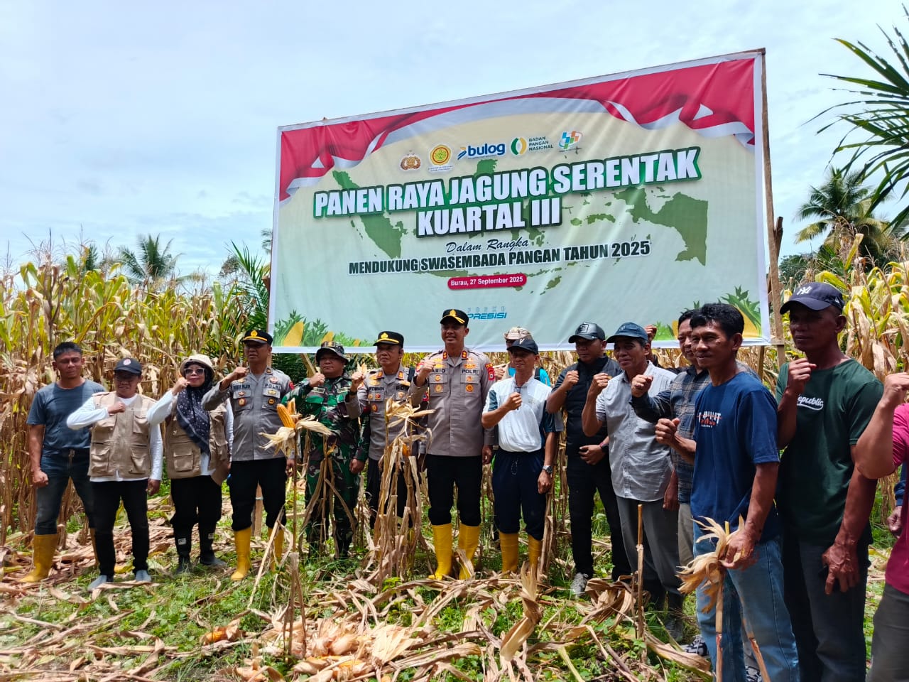 Polres Luwu Timur Gelar Panen Raya Jagung Serentak Kuartal III Tahun 2025